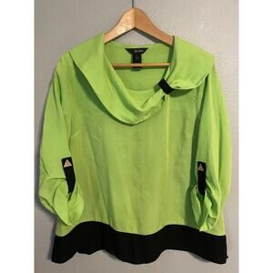 Ali Miles Tunic Womens Petite Large Cowl Neck Long Sleeve Rayon Artsy Wacky